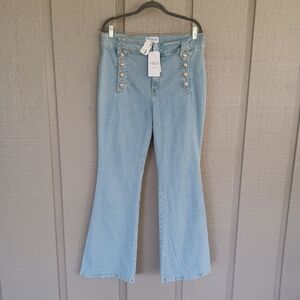 Derek Lam 10 Crosby Robertson Jeans Size 33 High Rise Flare Women In Dover Light